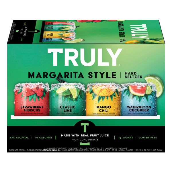 slide 6 of 13, TRULY Hard Seltzer Margarita Style Variety Mix Pack (12 fl. oz. Can, 12pk.), 12 fl oz