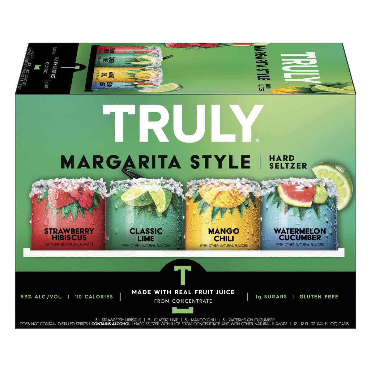 slide 1 of 13, TRULY Hard Seltzer Margarita Style Variety Mix Pack (12 fl. oz. Can, 12pk.), 12 fl oz