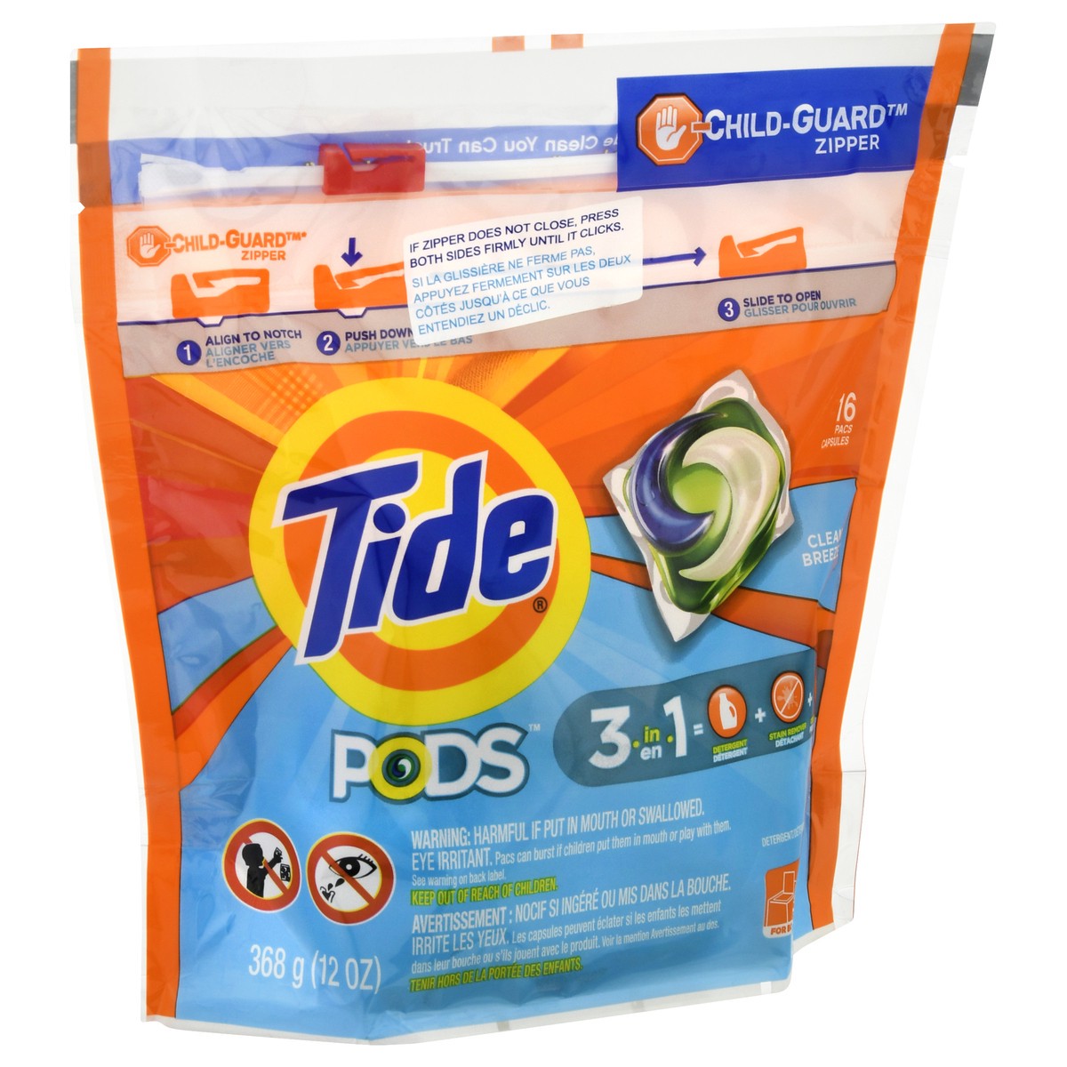 slide 2 of 9, Tide Pacs Clean Breeze Detergent 16 ea, 16 ct