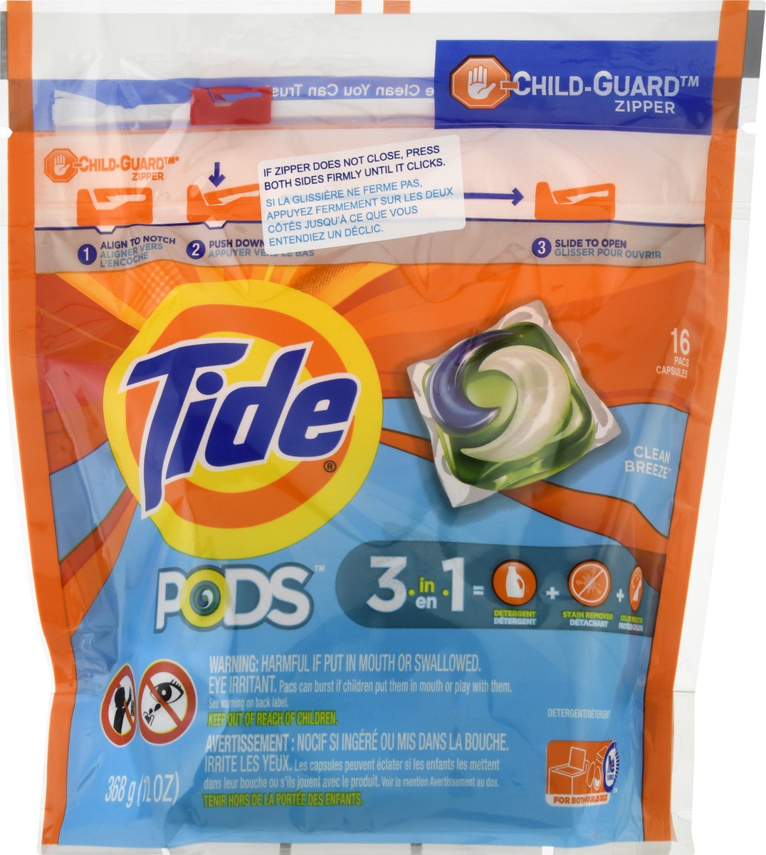 slide 6 of 9, Tide Pacs Clean Breeze Detergent 16 ea, 16 ct