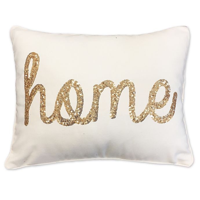 slide 1 of 1, Thro Home'' Sequin Oblong Throw Pillow - Egret Gold'', 1 ct