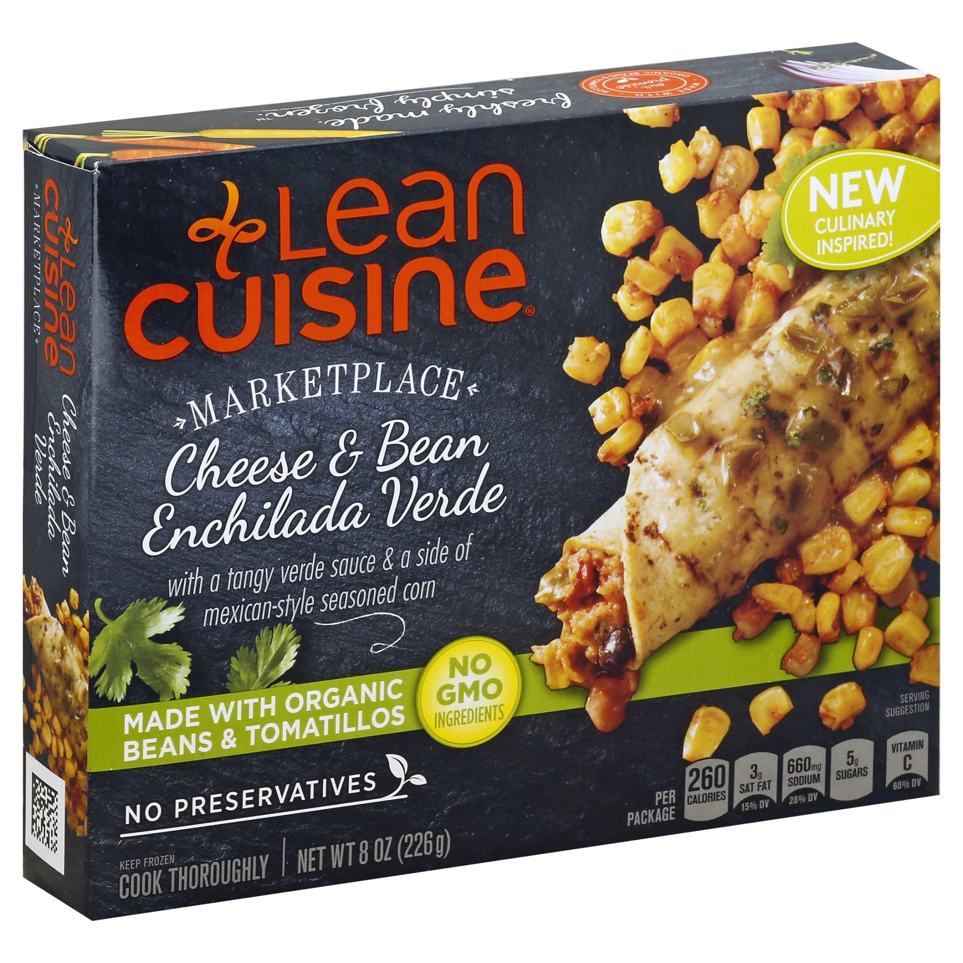 slide 1 of 8, Lean Cuisine Marketplace Bean and Cheese Enchilada Verde, 8 oz