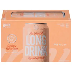 The Finnish Long Drink Gluten Free Peach Gin - 6 x 12 fl oz Cans