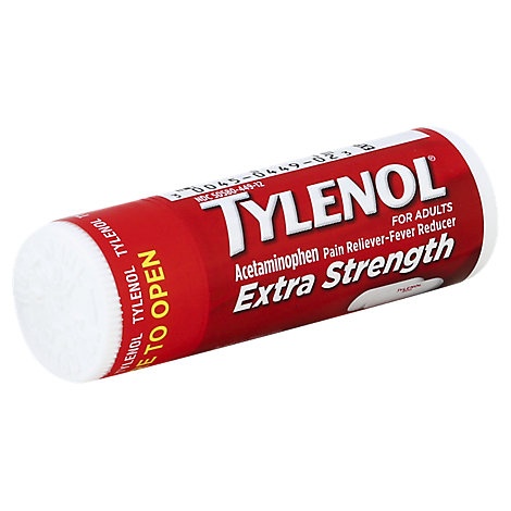 slide 1 of 1, Tylenol Extra Strength Acetaminophen Vial Caplets, 10 ct