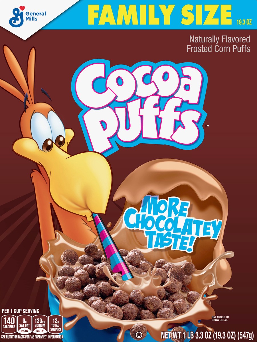 slide 6 of 9, Cocoa Puffs Family Size Cereal 19.3 oz, 19.3 oz