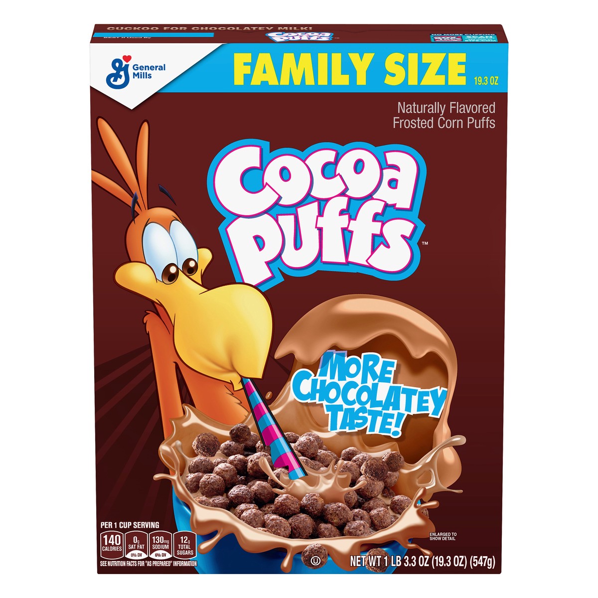 slide 1 of 9, Cocoa Puffs Family Size Cereal 19.3 oz, 19.3 oz