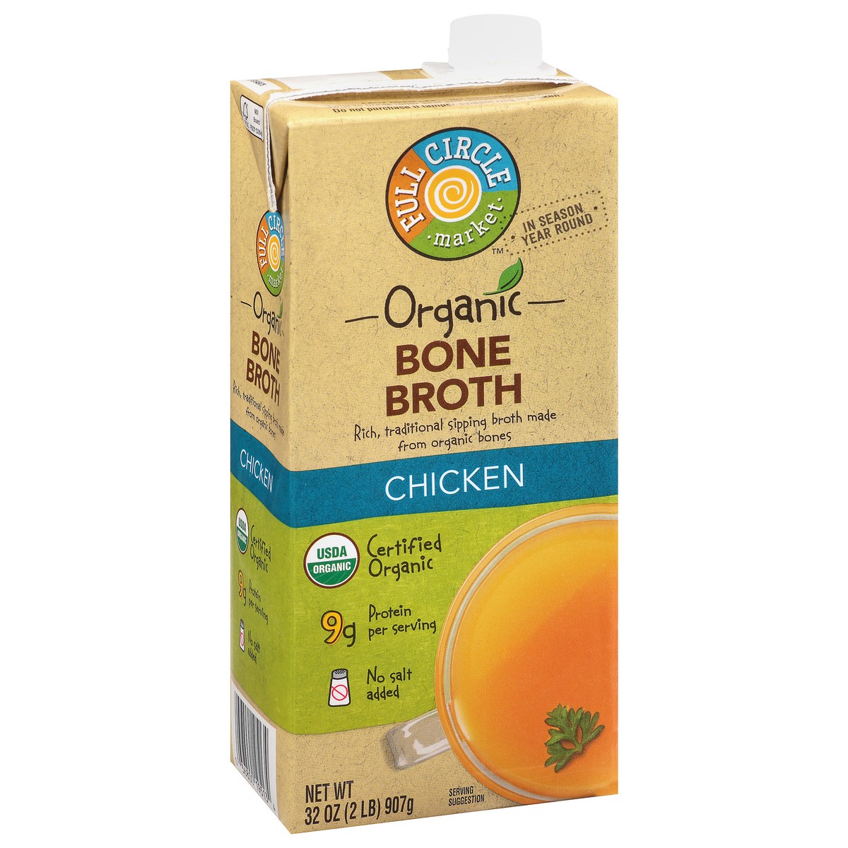 slide 8 of 9, Full Circle Market Organic Chicken Bone Broth 32 oz, 32 oz