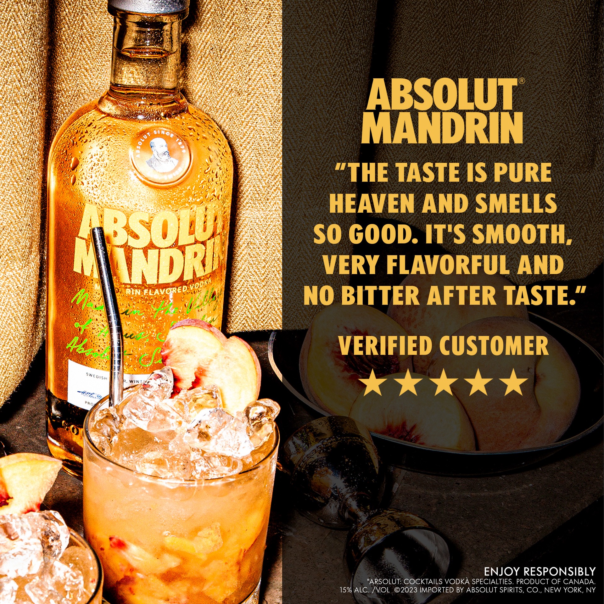 slide 4 of 10, Absolut Mandrin Flavored Vodka, 375 mL Bottle, 40% ABV, 375 ml