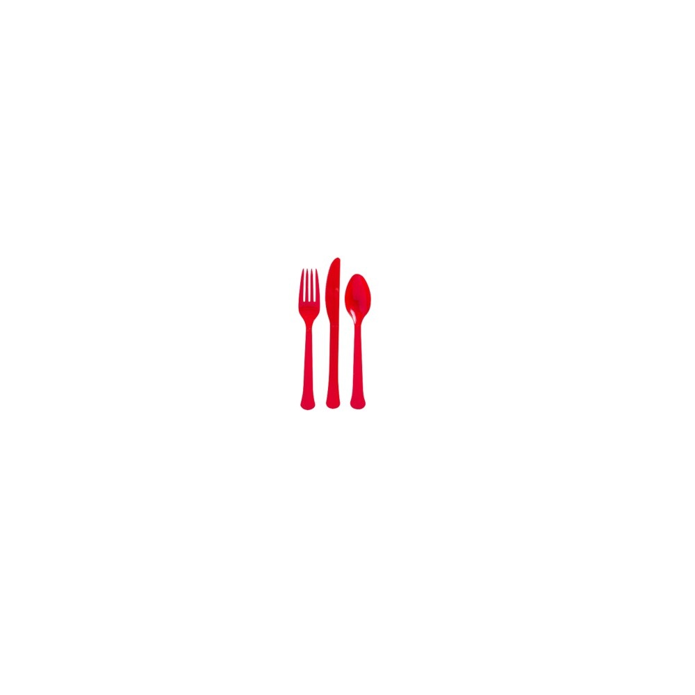 slide 1 of 1, Ampro Patriotic Plastic Utensils - Red, 24 ct