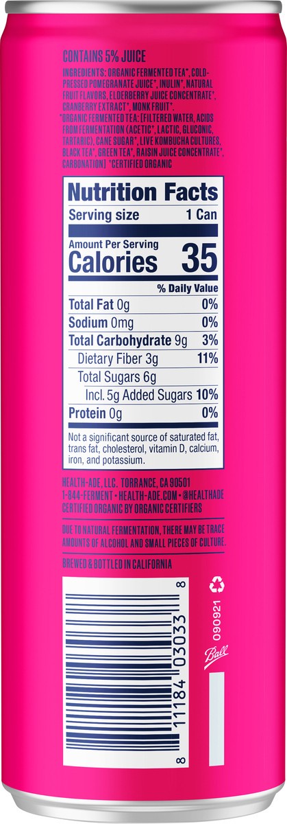 slide 2 of 4, Health-Ade Pop Pomegranate Berry Prebiotic Soda - 12 fl oz, 12 fl oz