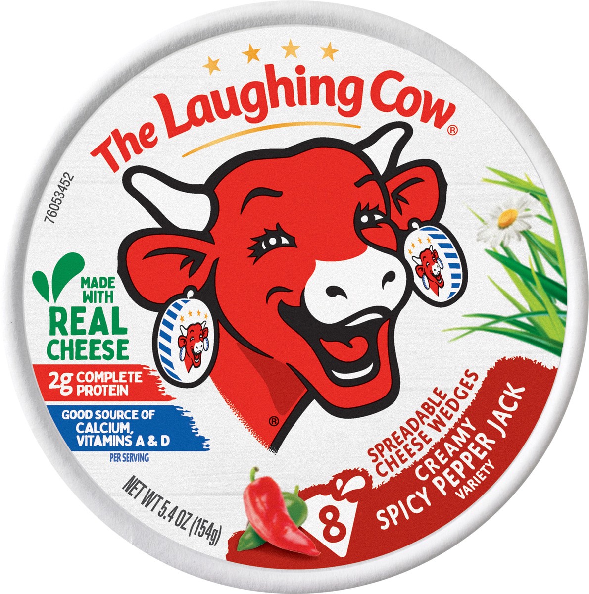 slide 2 of 3, The Laughing Cow Creamy Spicy Pepper Jack Spreadable Cheese Wedges, 8 pack (5.4 oz), 8 ct