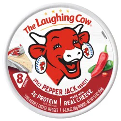 The Laughing Cow Creamy Spicy Pepper Jack Spreadable Cheese Wedges, 8 pack (5.4 oz)