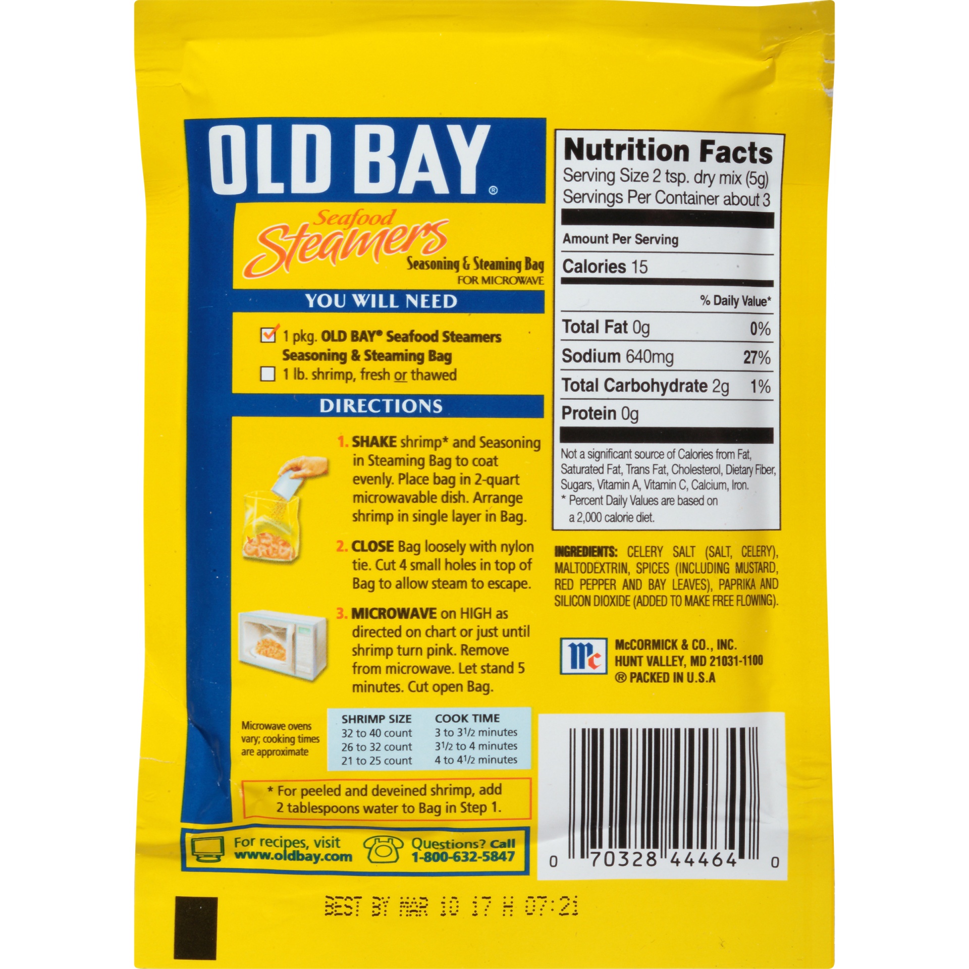 Old Bay Seafood Steamers Seasoning & Steaming Bag 0.53 oz Shipt