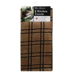 Ritz Kitchen Towels, Ultra Absorbent, Multi Check Black