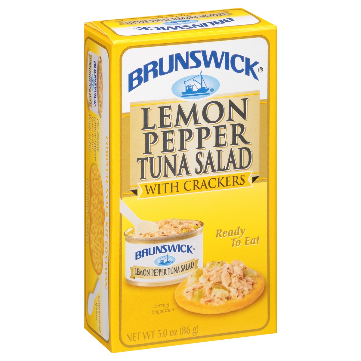 slide 2 of 4, Brunswick Lemon Pepper Tuna Salad with Crackers 3 oz, 3 oz