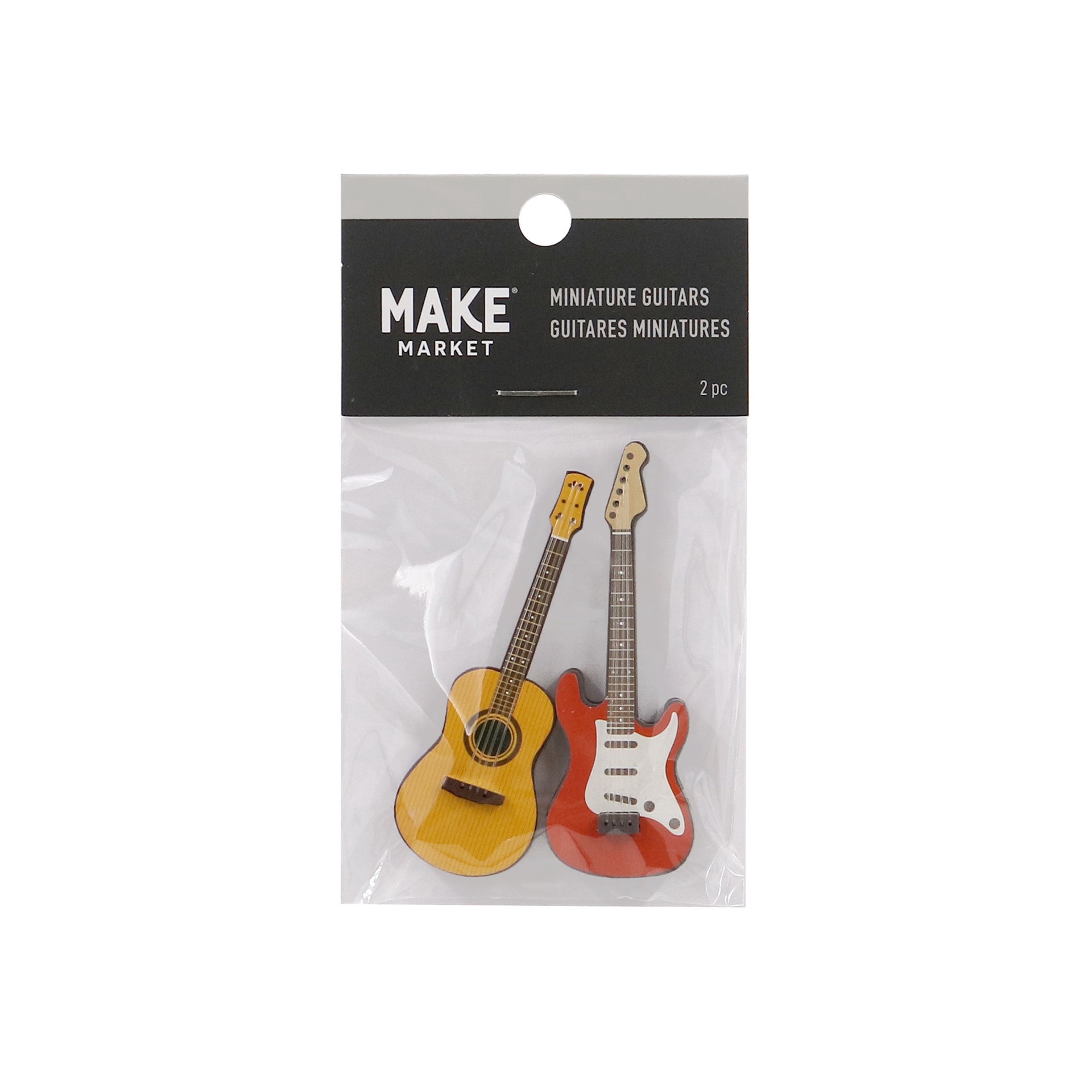 slide 3 of 3, Mini Guitars Set By Make Market, 2.51 in x 0.82 in x 0.29 in