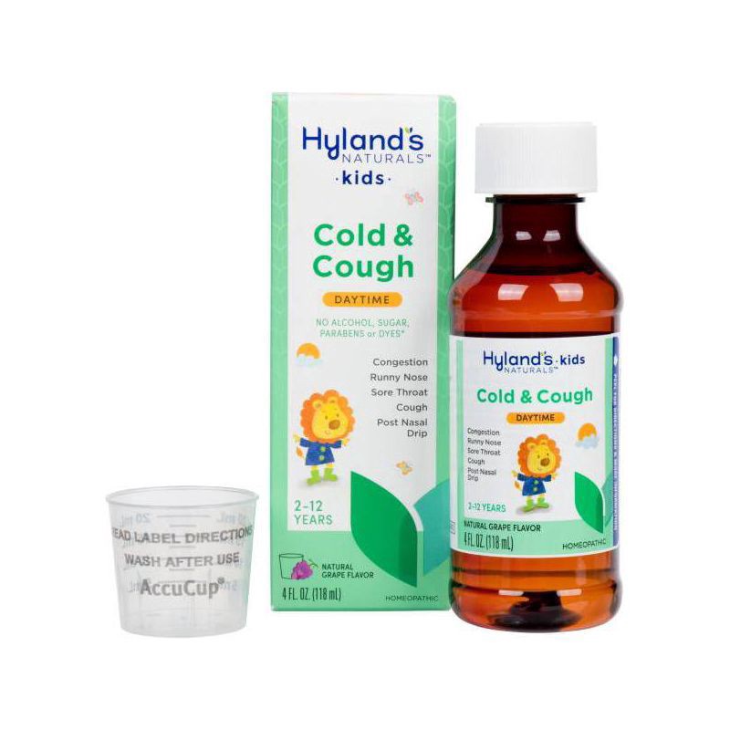 slide 1 of 42, Hyland's Naturals Kids Daytime Natural Grape Flavor Cold & Cough 4 fl oz, 4 fl oz