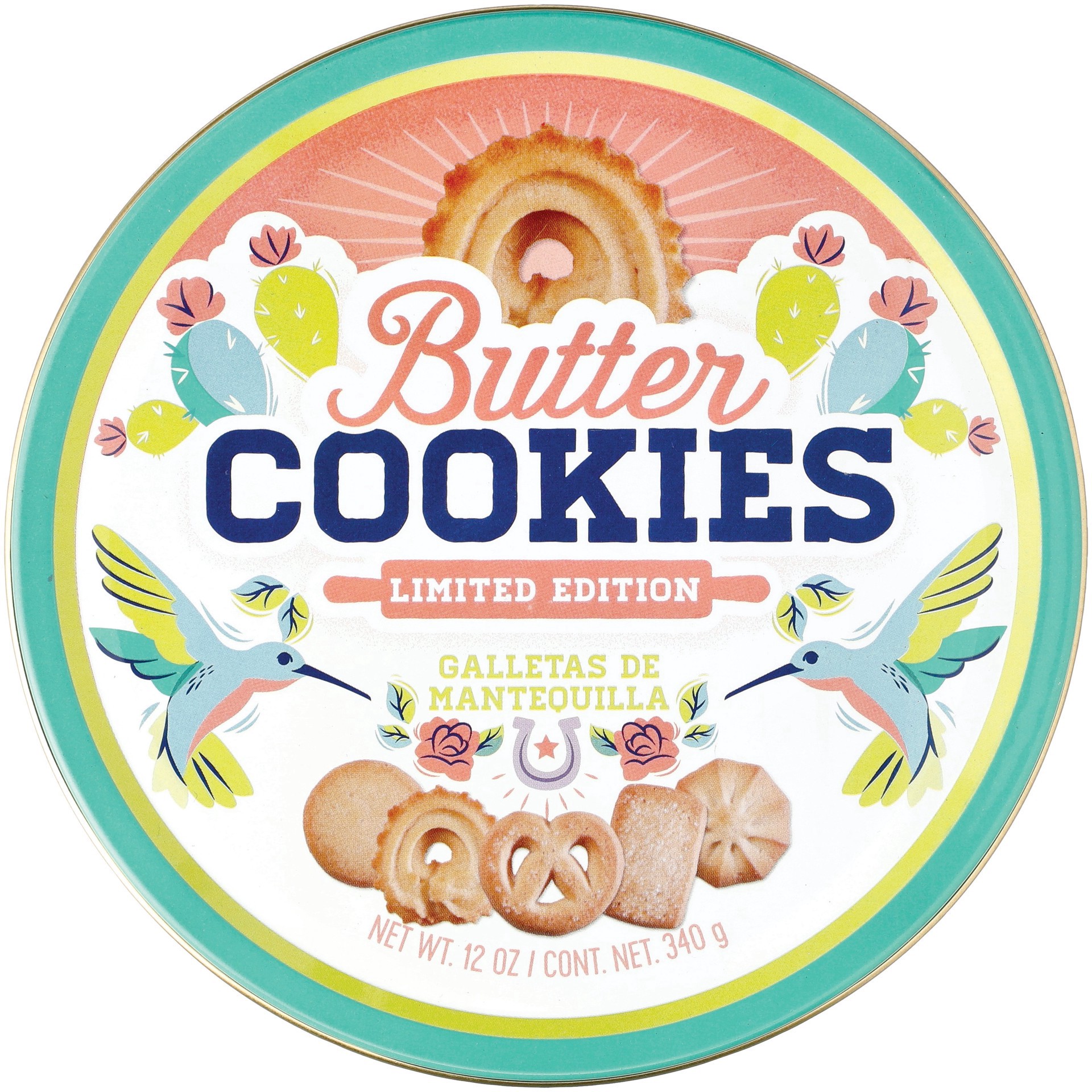 slide 1 of 1, Hill Country Fare Butter Cookies Holiday Tin, 12 oz