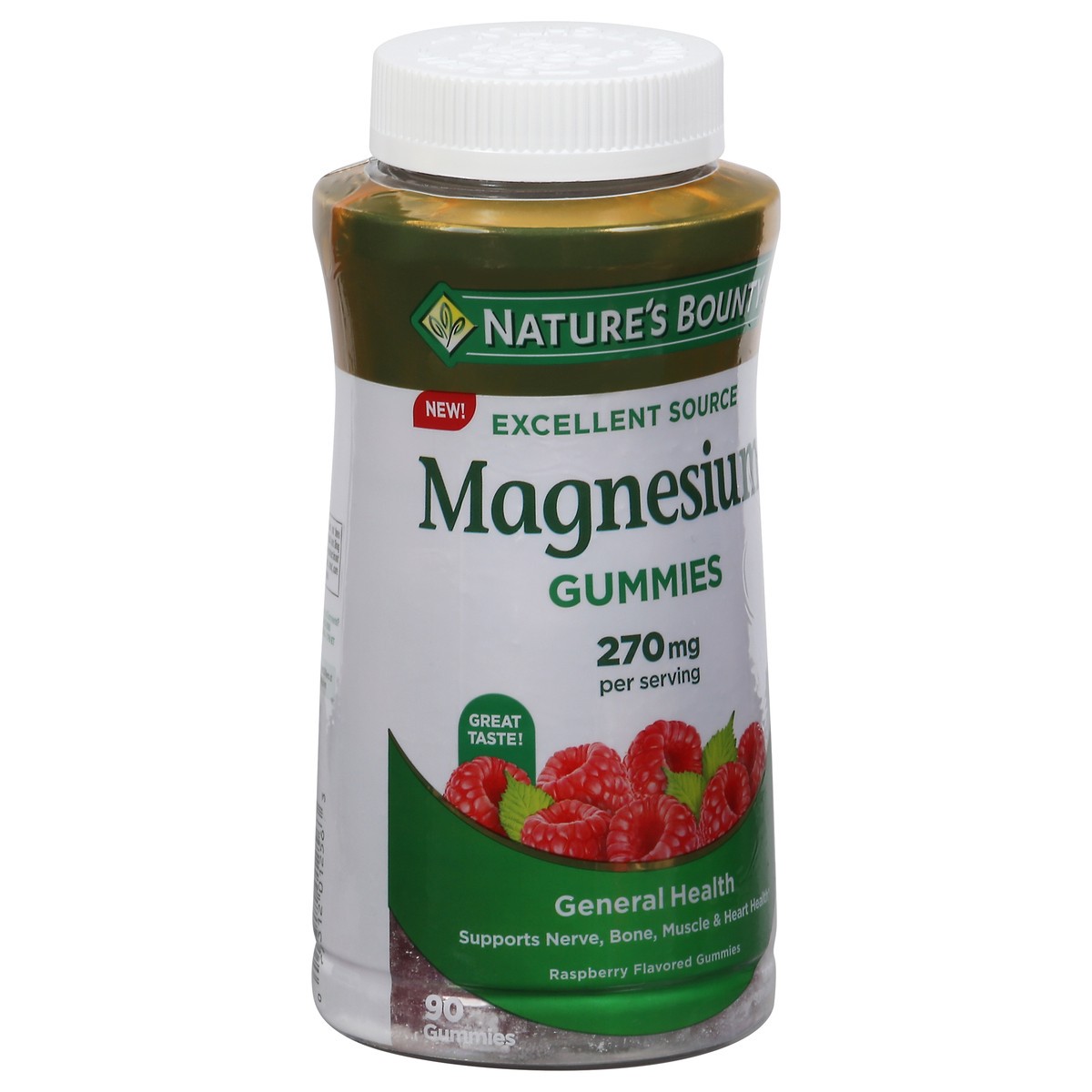 slide 8 of 9, Nature's Bounty Nature''s Bounty Magnesium Gummies, Magnesium Citrate, Supports Nerve, Bone & Heart Health, Raspberry Gummies, 270 mg, 90 ct