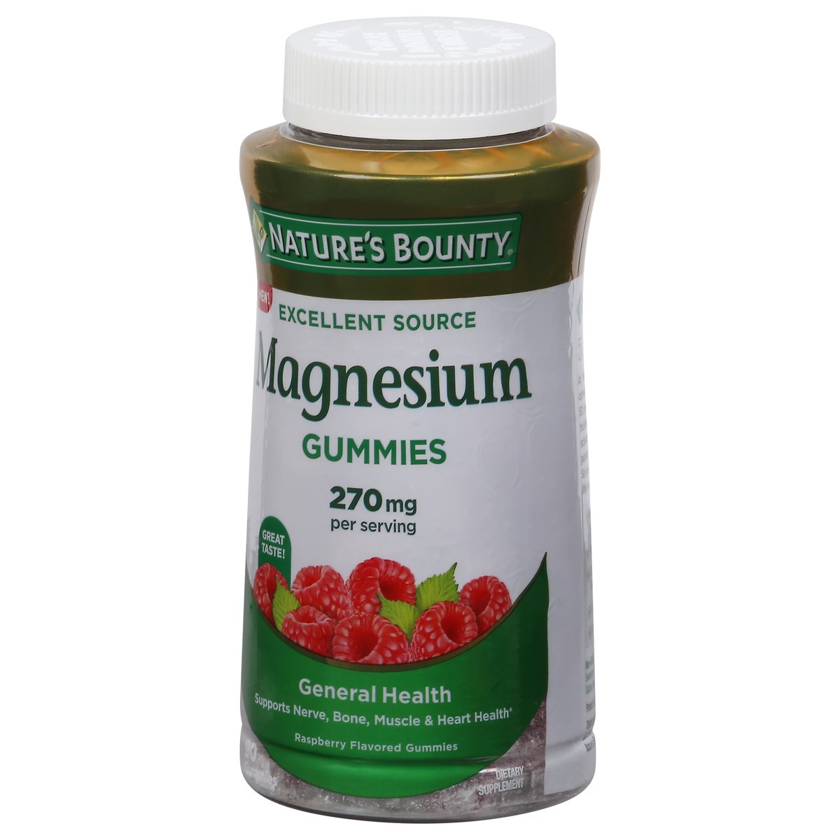 slide 4 of 9, Nature's Bounty Nature''s Bounty Magnesium Gummies, Magnesium Citrate, Supports Nerve, Bone & Heart Health, Raspberry Gummies, 270 mg, 90 ct