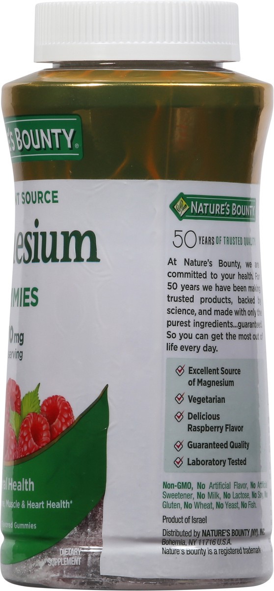 slide 3 of 9, Nature's Bounty Nature''s Bounty Magnesium Gummies, Magnesium Citrate, Supports Nerve, Bone & Heart Health, Raspberry Gummies, 270 mg, 90 ct