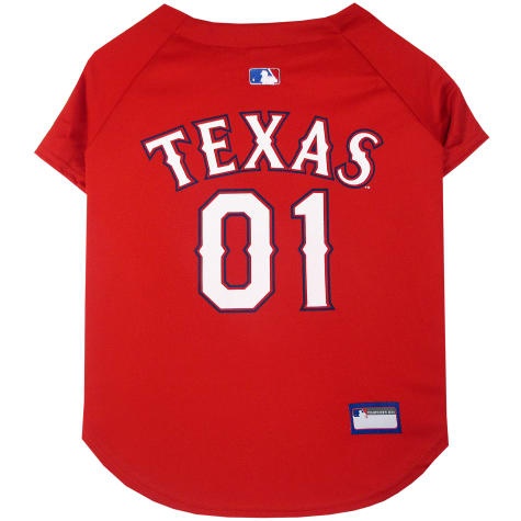 slide 1 of 1, Pets First Texas Rangers MLB Mesh Jersey, LG