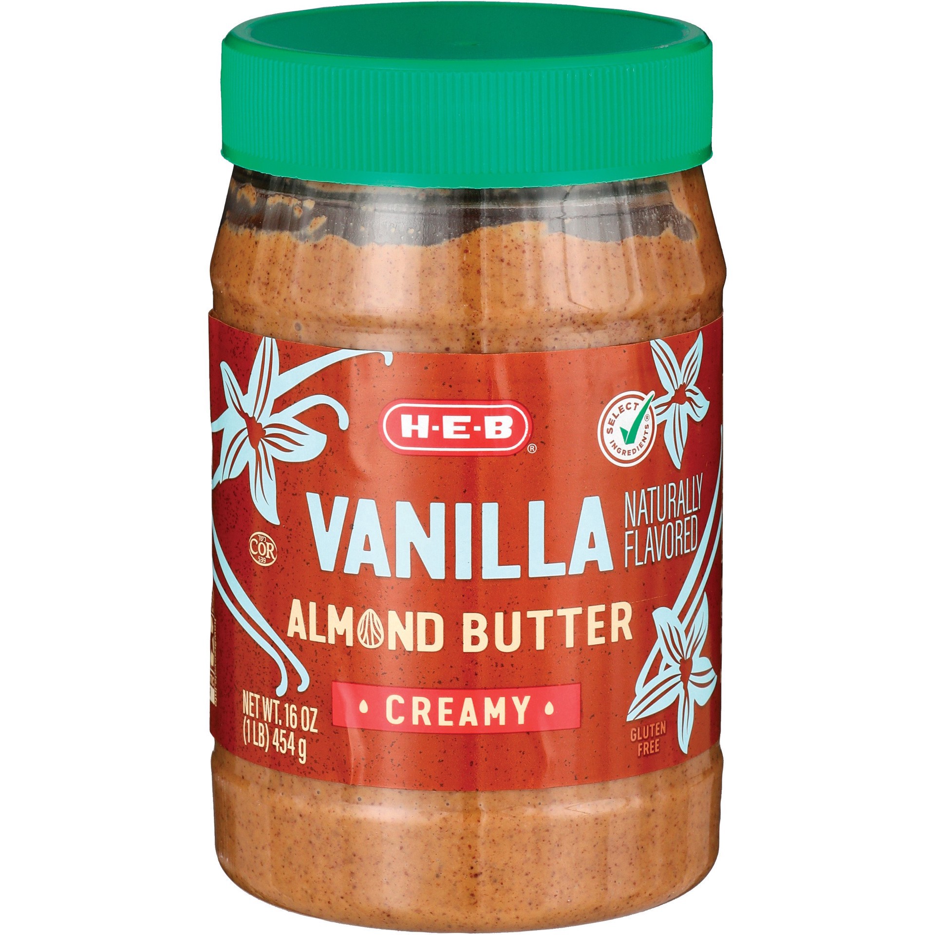 slide 1 of 1, H-E-B Creamy Almond Butter – Vanilla, 16 oz
