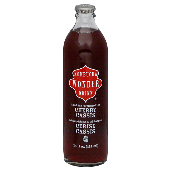 slide 1 of 4, Wonder Drink Sparkling Fermented Tea Cherry Cassis, 14 fl oz