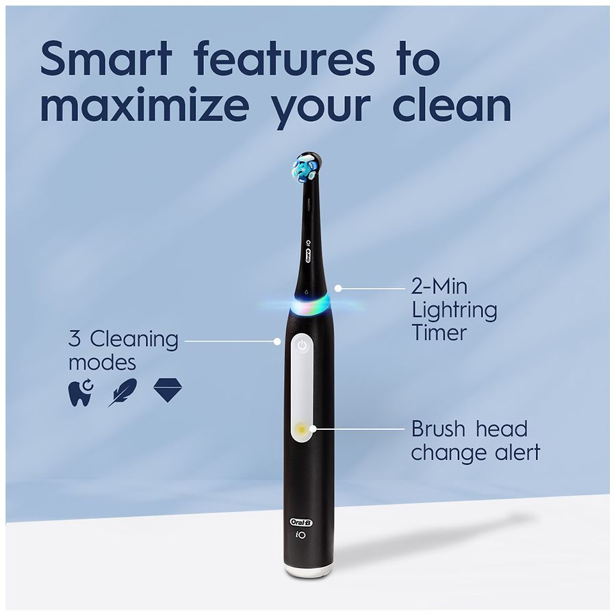 slide 4 of 5, Oral-B iO Series 3 Electric Toothbrush with (1) Brush Head, Rechargeable, White, 1 ct