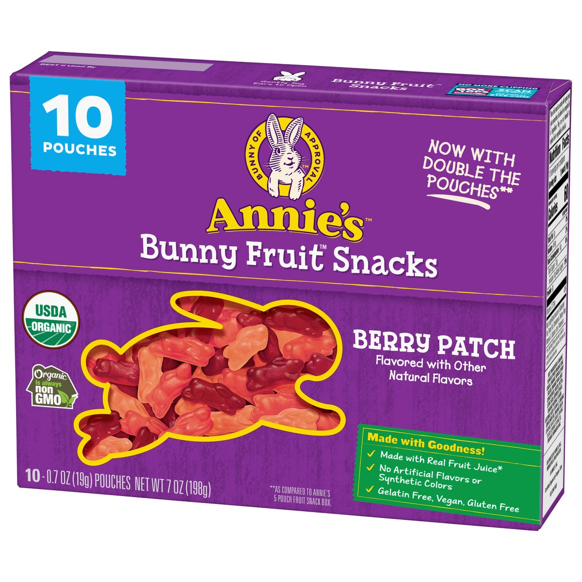 slide 4 of 9, Annie's Organic Berry Patch Bunny Fruit Flavored Snacks, 10 ct