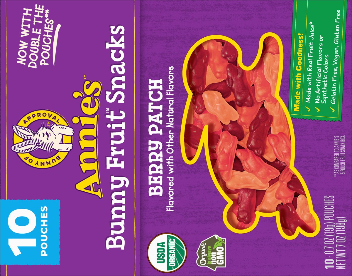 slide 8 of 9, Annie's Organic Berry Patch Bunny Fruit Flavored Snacks, 10 ct