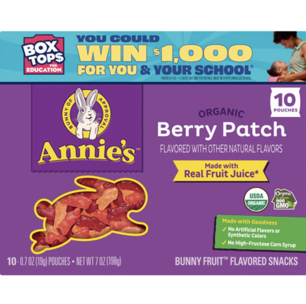 Annie's Organic Berry Patch Bunny Fruit Snacks, Gluten Free, 10 ct