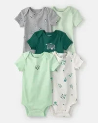 Carter's Baby 5-Pack Sports Multipack Bodysuits - Green/White - 18M
