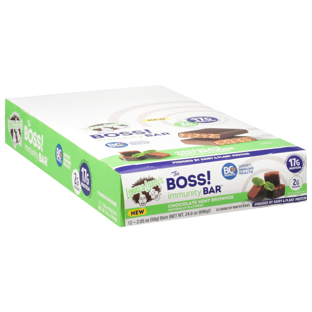 slide 9 of 14, Lenny & Larry's The Boss! Immunity Bar Crunchy Chocolate Mint Brownie Wafer Bars 12 - 2.05 oz Bars, 12 ct