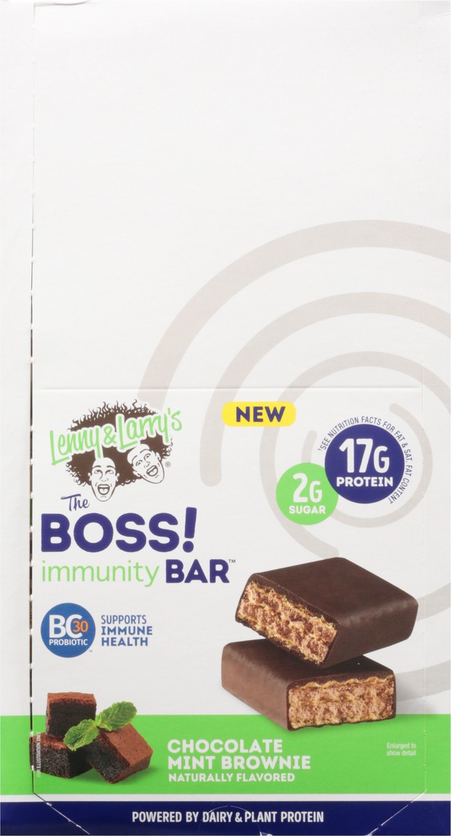 slide 14 of 14, Lenny & Larry's The Boss! Immunity Bar Crunchy Chocolate Mint Brownie Wafer Bars 12 - 2.05 oz Bars, 12 ct