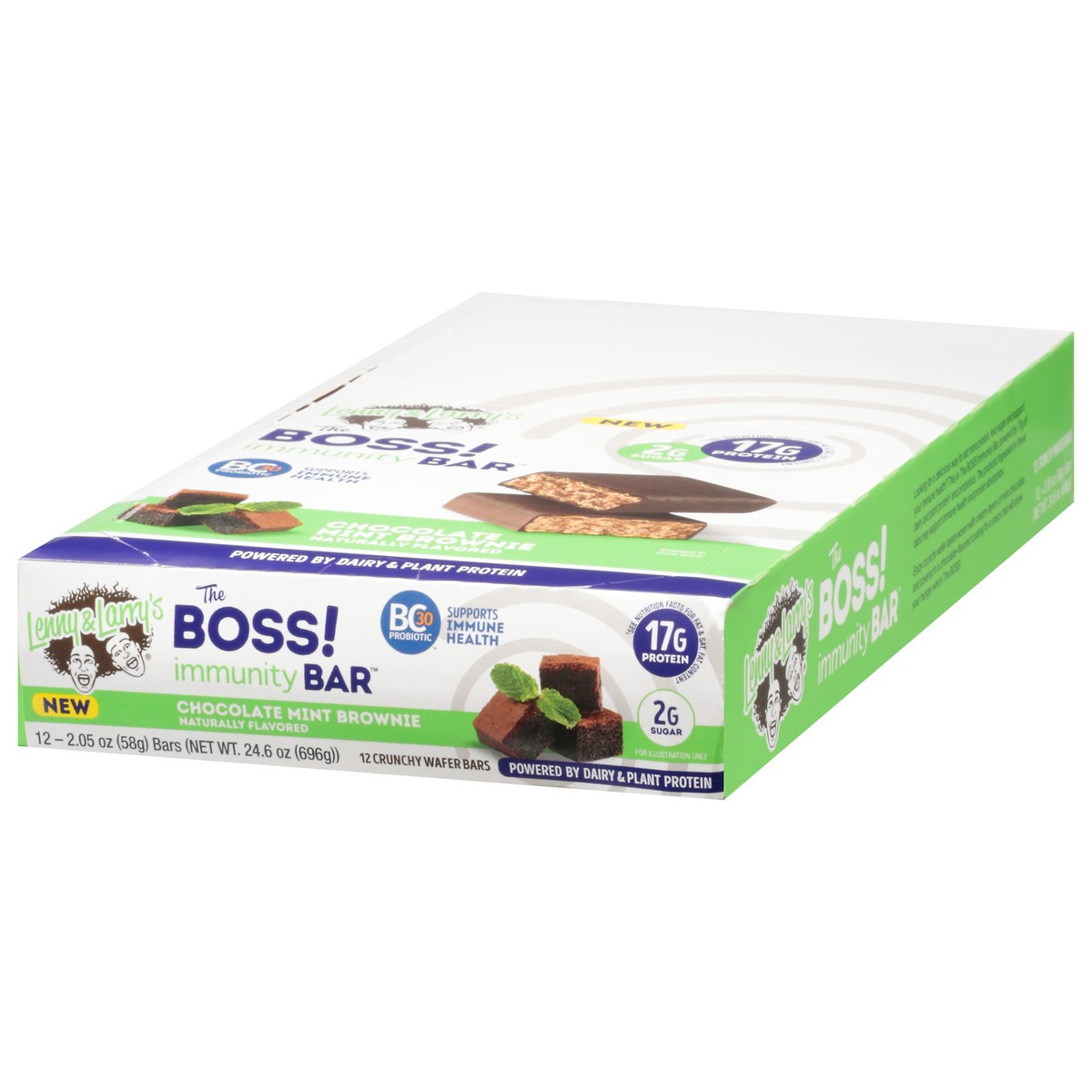 slide 3 of 14, Lenny & Larry's The Boss! Immunity Bar Crunchy Chocolate Mint Brownie Wafer Bars 12 - 2.05 oz Bars, 12 ct