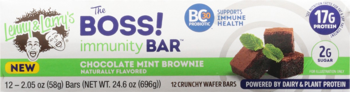 slide 4 of 14, Lenny & Larry's The Boss! Immunity Bar Crunchy Chocolate Mint Brownie Wafer Bars 12 - 2.05 oz Bars, 12 ct