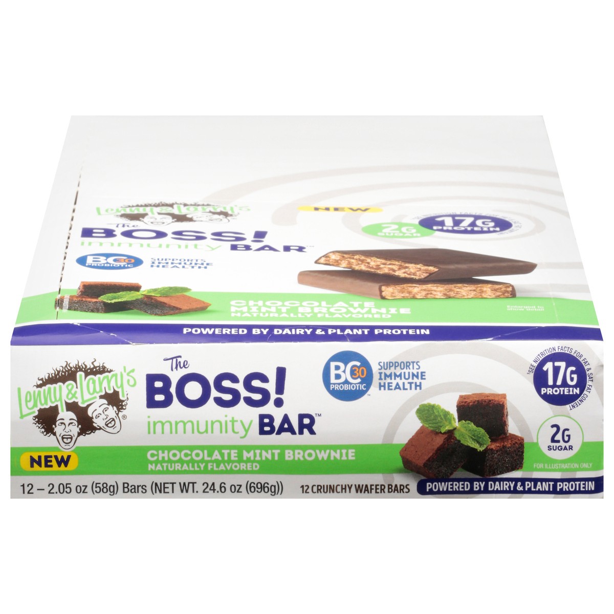 slide 8 of 14, Lenny & Larry's The Boss! Immunity Bar Crunchy Chocolate Mint Brownie Wafer Bars 12 - 2.05 oz Bars, 12 ct