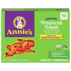 Annie's Organic Bunny Fruit Flavored Snacks, Tropical Treat, Gluten Free, 10 Pouches, 7 oz