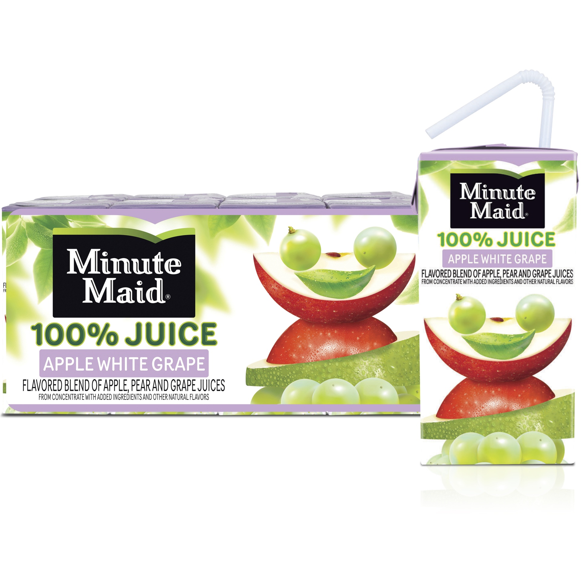 slide 1 of 2, Minute Maid 100% Apple White Grape Juice Boxes - 10 ct; 6 fl oz, 10 ct; 6 fl oz