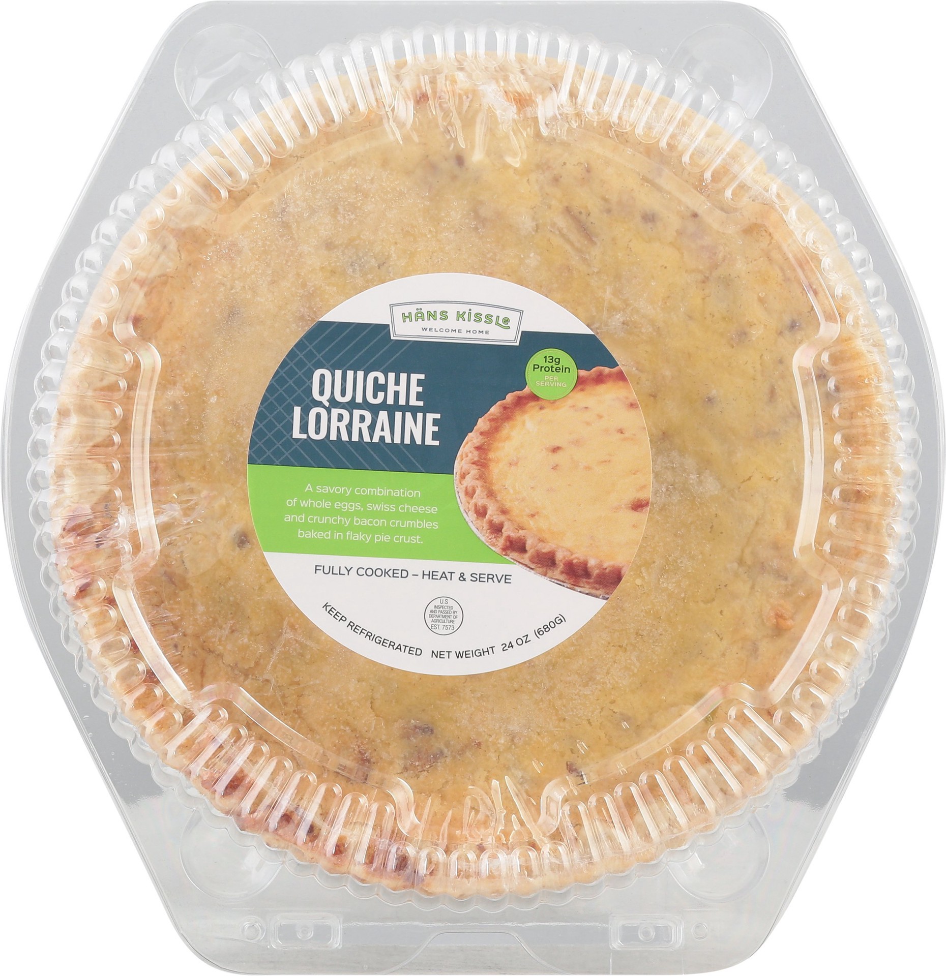 slide 1 of 9, Everyday Gourmet Savory Quiche Lorraine 24 oz, 24 oz