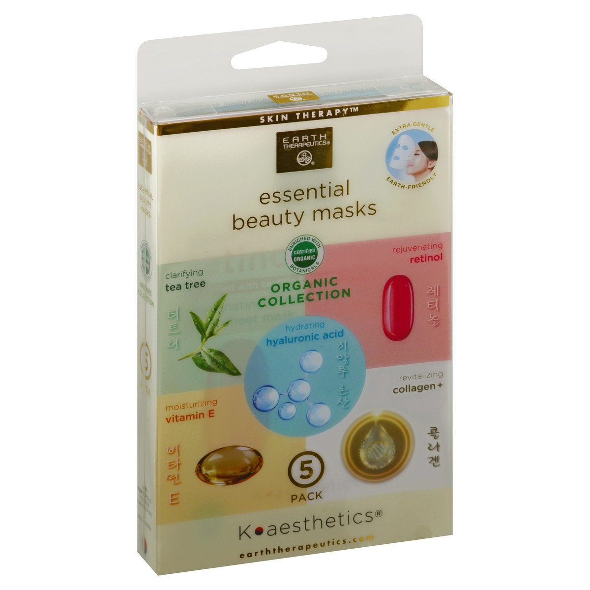 slide 6 of 9, Earth Therapeutics 5 Pack Organic Collection Essential Beauty Masks 1 ea, 1 ct