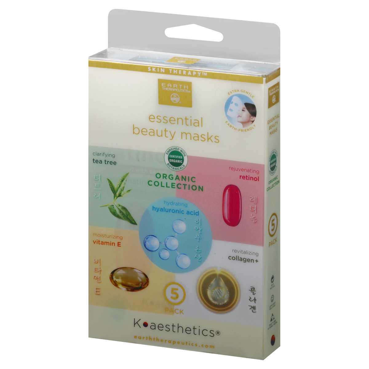 slide 9 of 9, Earth Therapeutics 5 Pack Organic Collection Essential Beauty Masks 1 ea, 1 ct