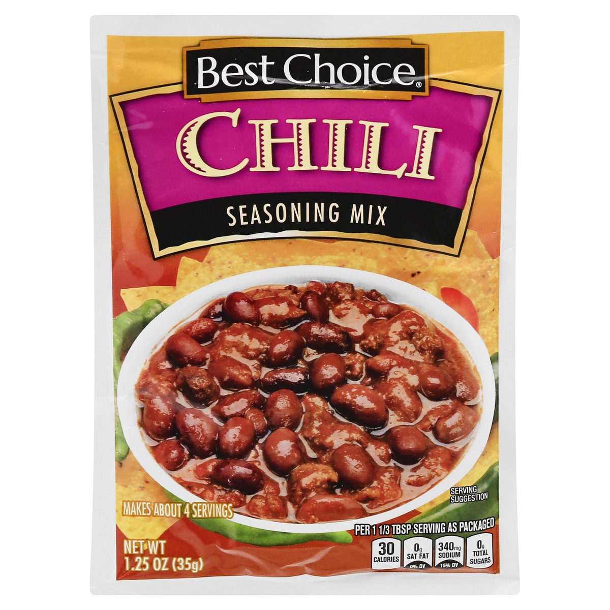 slide 1 of 1, Best Choice Chili Seasoning Mix, 1.25 oz