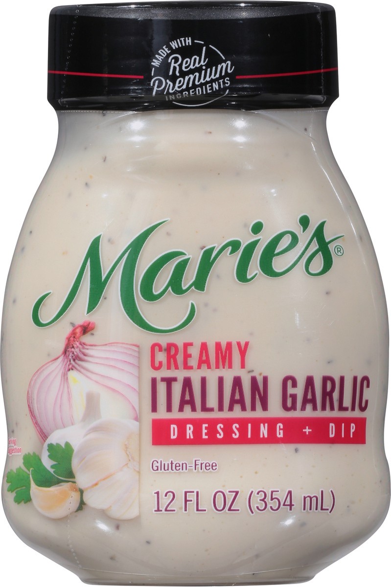 slide 7 of 9, Marie's Creamy Italian Garlic Dressing + Dip 12 fl oz, 12 oz