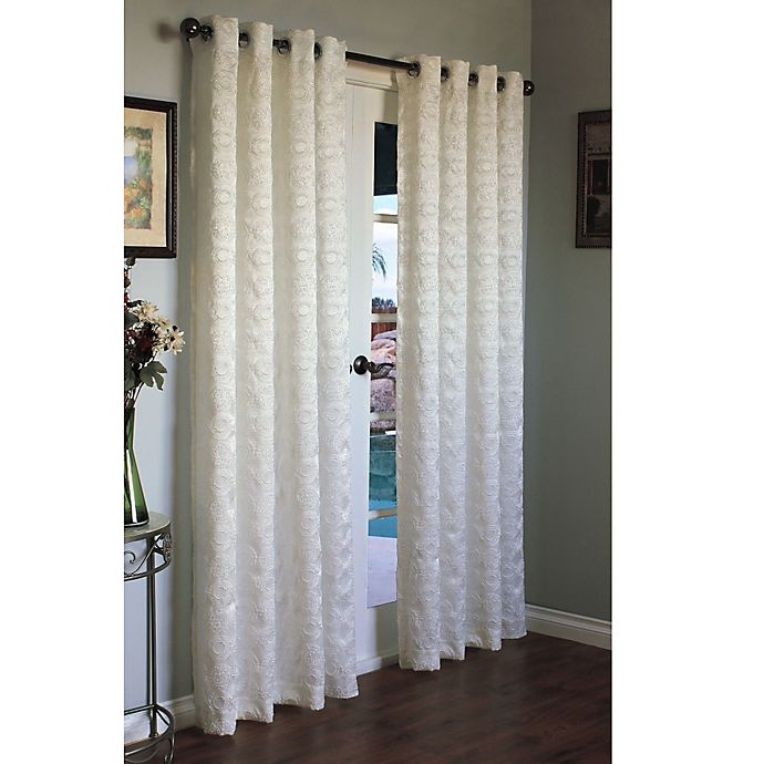 slide 1 of 1, Commonwealth Home Fashions Mayan Grommet Window Curtain Panel - White, 95 in