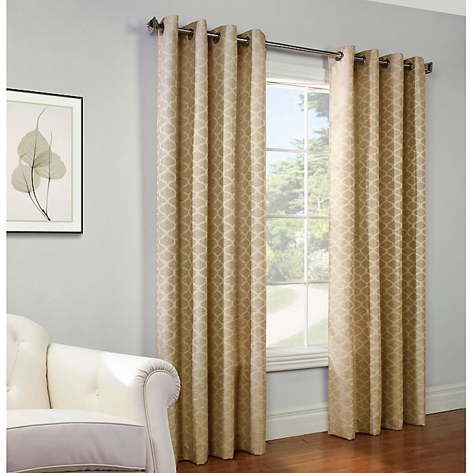 slide 1 of 1, Commonwealth Home Fashions Gladys Grommet Top Window Curtain Panel - Gold, 84 in