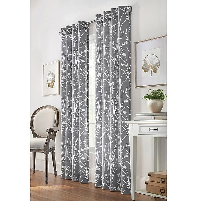 slide 1 of 2, Commonwealth Home Fashions Bradford Grommet Window Curtain Panel - Grey, 84 in