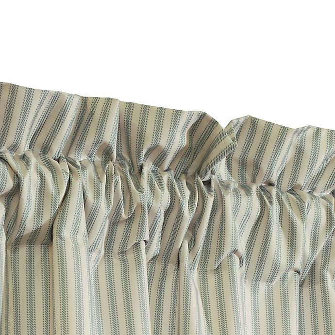 slide 2 of 6, Commonwealth Home Fashions Ticking Stripe 84-Inch Window Curtain - Sage, 2 ct; 84 in