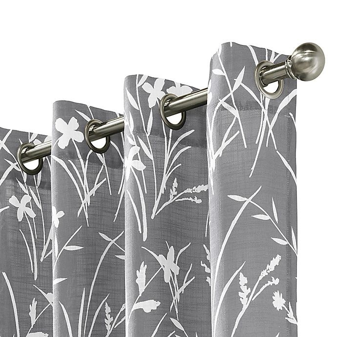 slide 2 of 3, Commonwealth Home Fashions Bradford Grommet Window Curtain Panel - Grey, 108 in